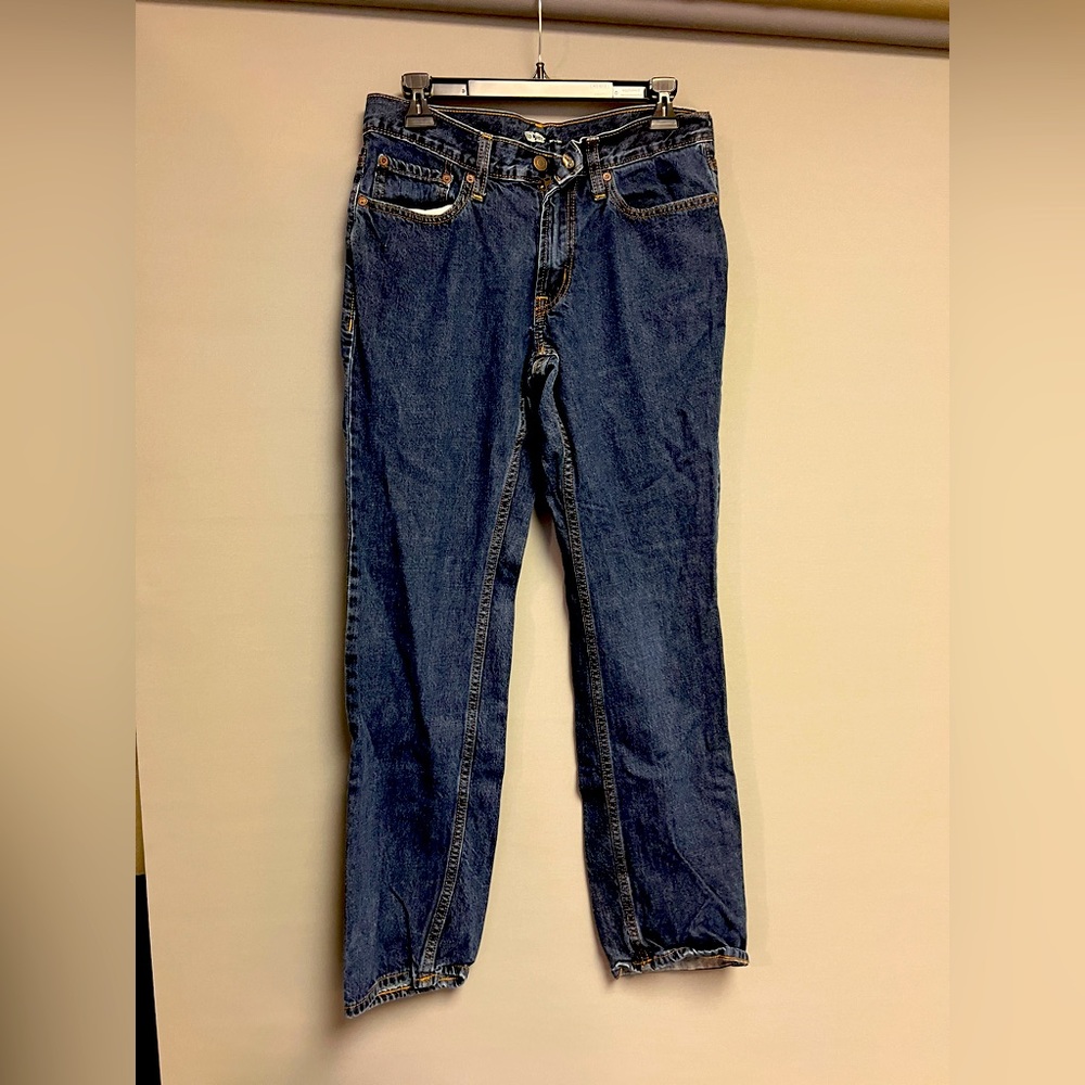 Bulk lot two pairs of Old Navy jeans. Blue and vintage Black. 30X32. Str. Leg.